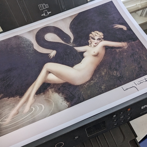 Louis Icart Vintage Nude Art print UnFramed Leda and the Swan - Picture 3 of 5